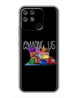 Чехол для Realme NARZO 50A с картинкой «Логотип Among Us»