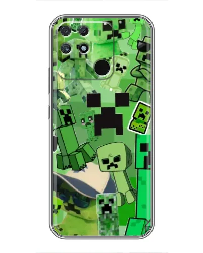 Чехол для Realme NARZO 50A с картинкой «Криперы Minecraft» Чехол для Realme NARZO 50A с картинкой «Криперы Minecraft»