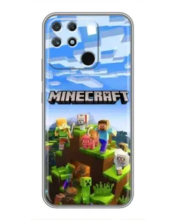 Чехол для Realme NARZO 50A с картинкой «Minecraft классический мир»