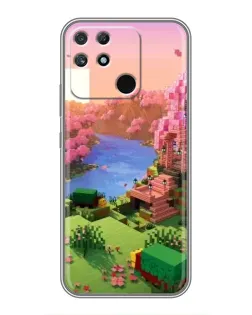 Чехол для Realme NARZO 50A с картинкой «Розовое дерево Minecraft»