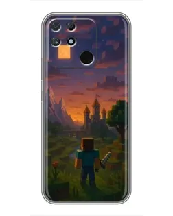 Чехол для Realme NARZO 50A с картинкой «Стив у башни»