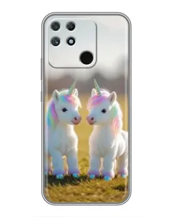 Чехол для Realme NARZO 50A с картинкой «Пара единорогов» Чехол для Realme NARZO 50A с картинкой «Пара единорогов»