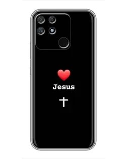 Чохол для Realme NARZO 50A з картинкою «Серце - Jesus» Чохол для Realme NARZO 50A з картинкою «Серце - Jesus»