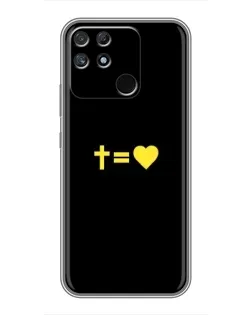 Чехол для Realme NARZO 50A с картинкой «Сердце и Крест»