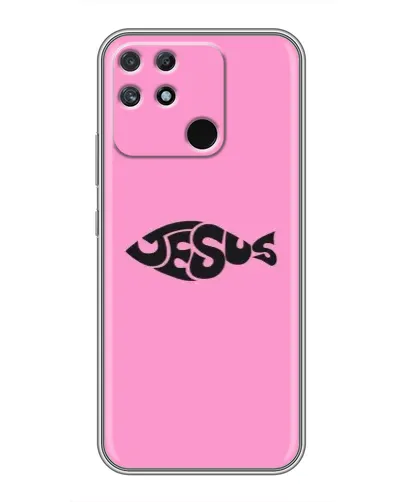 Чехол для Realme NARZO 50A с картинкой «Розовый символ Jesus» Чехол для Realme NARZO 50A с картинкой «Розовый символ Jesus»
