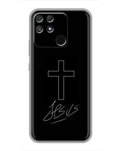 Чехол для Realme NARZO 50A с картинкой «Графический крест Jesus» Чехол для Realme NARZO 50A с картинкой «Графический крест Jesus»