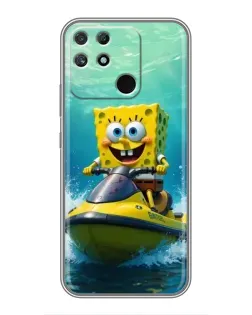 Чехол для Realme NARZO 50A с картинкой «Спанч Боб на гидроцикле» Чехол для Realme NARZO 50A с картинкой «Спанч Боб на гидроцикле»