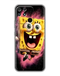 Чехол для Realme NARZO 50A с картинкой «Взрывной Спанч Боб»