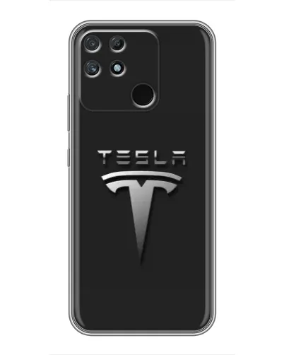 Чехол для Realme NARZO 50A с картинкой «Стальной логотип Tesla» Чехол для Realme NARZO 50A с картинкой «Стальной логотип Tesla»