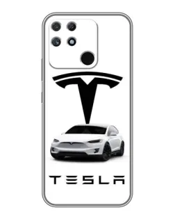 Чехол для Realme NARZO 50A с картинкой «Tesla White Style»