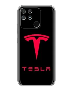 Чехол для Realme NARZO 50A с картинкой «Tesla Red Logo»
