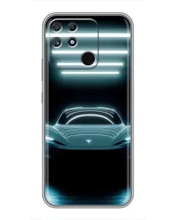 Чехол для Realme NARZO 50A с картинкой «Tesla в неоне»