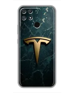 Чехол для Realme NARZO 50A с картинкой «Мраморная Tesla Gold»
