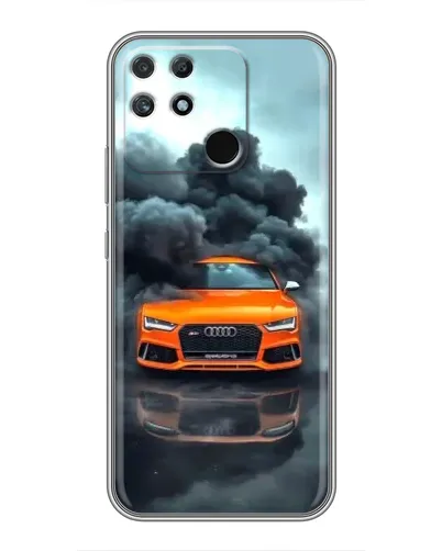 Чехол для Realme NARZO 50A с картинкой «Audi в облаках дыма»