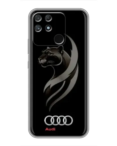 Чехол для Realme NARZO 50A с картинкой «Графика — пантера и Audi»