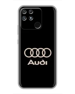 Чехол для Realme NARZO 50A с картинкой «Audi — золотой логотип»