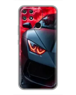 Чехол для Realme NARZO 50A с картинкой «Lamborghini красное сияние»