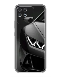Чехол для Realme NARZO 50A с картинкой «Lamborghini фары детализация»