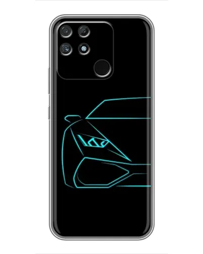 Чехол для Realme NARZO 50A с картинкой «Голубой силуэт Lamborghini» Чехол для Realme NARZO 50A с картинкой «Голубой силуэт Lamborghini»