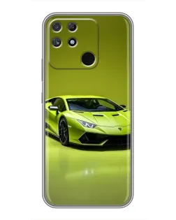Чехол для Realme NARZO 50A с картинкой «Салатовый Lamborghini Huracan»