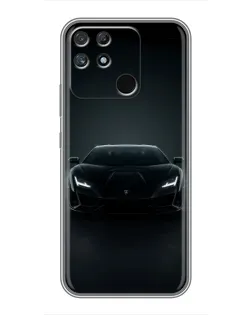 Чехол для Realme NARZO 50A с картинкой «Черный Lamborghini Aventador»