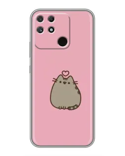Чехол для Realme NARZO 50A с картинкой «Pusheen сердце»
