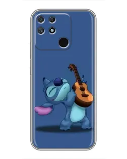 Чехол для Realme NARZO 50A с картинкой «Стич с укулеле»