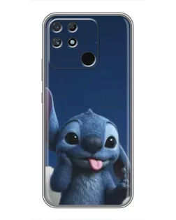 Чехол для Realme NARZO 50A с картинкой «Стич в облаках»