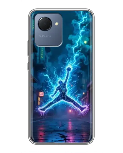 Чехол для Realme NARZO 50i Prime с картинкой «Jordan Gold Jumpman»