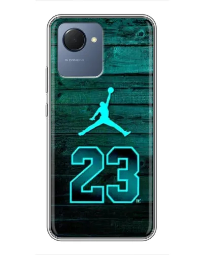 Чехол для Realme NARZO 50i Prime с картинкой «Jordan Cyan 23»