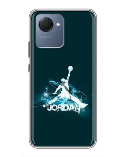 Чехол для Realme NARZO 50i Prime с картинкой «Jordan Blue Fire»