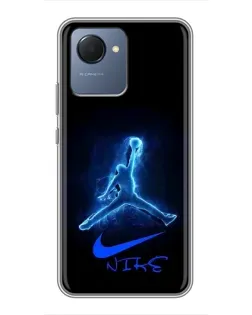 Чехол для Realme NARZO 50i Prime с картинкой «Jordan Neon Blue» Чехол для Realme NARZO 50i Prime с картинкой «Jordan Neon Blue»