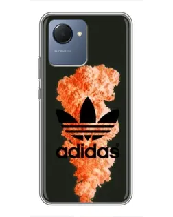 Чохол для Realme NARZO 50i Prime з картинкою «Помаранчевий дим Adidas»