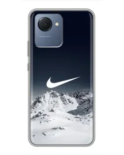 Чехол для Realme NARZO 50i Prime с картинкой «Nike — зимние горы» Чехол для Realme NARZO 50i Prime с картинкой «Nike — зимние горы»