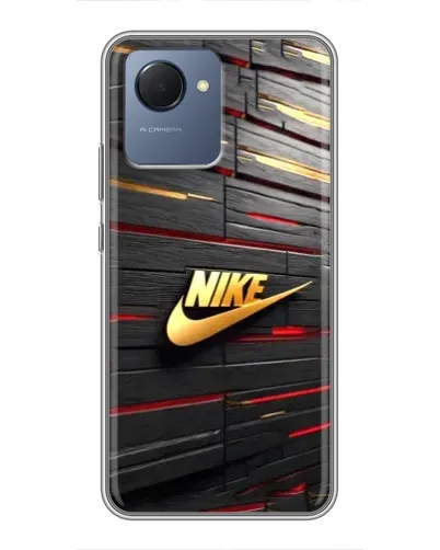 Чехол для Realme NARZO 50i Prime с картинкой «Золотой Nike на металле» Чехол для Realme NARZO 50i Prime с картинкой «Золотой Nike на металле»