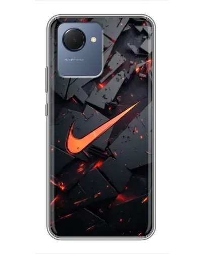 Чехол для Realme NARZO 50i Prime с картинкой «Nike — эффект разломов» Чехол для Realme NARZO 50i Prime с картинкой «Nike — эффект разломов»