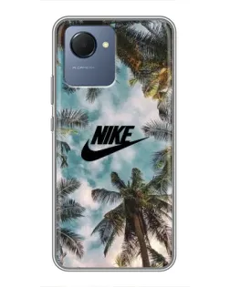 Чехол для Realme NARZO 50i Prime с картинкой «Тропический принт Nike» Чехол для Realme NARZO 50i Prime с картинкой «Тропический принт Nike»