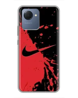 Чехол для Realme NARZO 50i Prime с картинкой «Красные брызги Nike» Чехол для Realme NARZO 50i Prime с картинкой «Красные брызги Nike»
