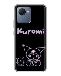 Чохол для Realme NARZO 50i Prime з картинкою «Kuromi — чорний мінімалізм»