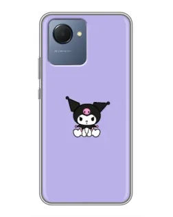 Чохол для Realme NARZO 50i Prime з картинкою «Kuromi — фіолетовий мінімалізм»