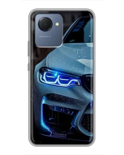 Чехол для Realme NARZO 50i Prime с картинкой «Взгляд BMW с синими фарами»