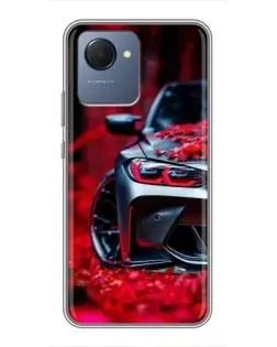 Чохол для Realme NARZO 50i Prime з картинкою «Спортивна BMW та квіти»