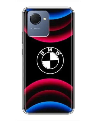 Чехол для Realme NARZO 50i Prime с картинкой «Логотип BMW и неоновые дуги»