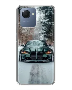 Чохол для Realme NARZO 50i Prime з картинкою «BMW у зимовому лісі»