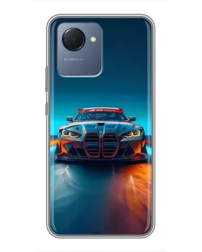 Чехол для Realme NARZO 50i Prime с картинкой «BMW — огни неона» Чехол для Realme NARZO 50i Prime с картинкой «BMW — огни неона»