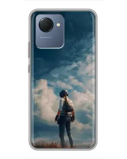 Чохол для Realme NARZO 50i Prime з картинкою «Герой PUBG на скелі»
