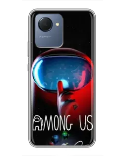 Чехол для Realme NARZO 50i Prime с картинкой «Красный импостер — макро»