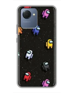 Чехол для Realme NARZO 50i Prime с картинкой «Космический паттерн Among Us»