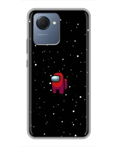 Чехол для Realme NARZO 50i Prime с картинкой «Красный Among Us»