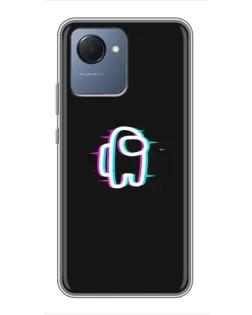 Чехол для Realme NARZO 50i Prime с картинкой «Among Us неон»